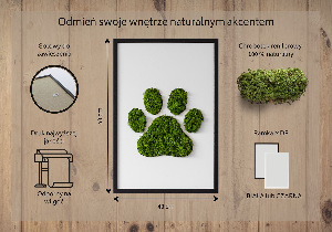 Obraz z motywem mchu z odciskiem łapy