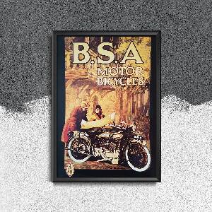 Plakat vintage do salonu B.S. A Motocykle