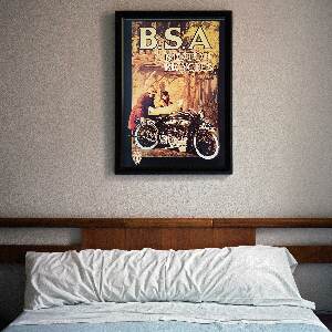 Plakat vintage do salonu B.S. A Motocykle