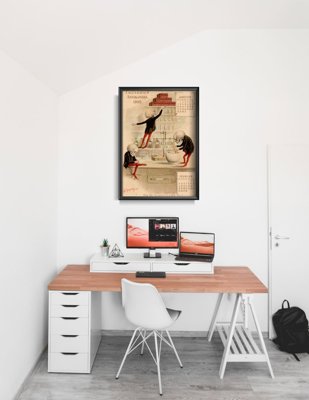 Plakatyw stylu retro Antikamnia Kalendarz Jan Feb Francais
