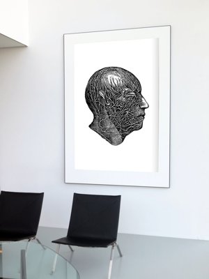 Plakat vintage Anatomiczne odciski nerwów głowy