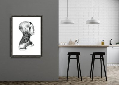 Plakatyw stylu retro Anatomiczne nadruki na mięśniach szyi