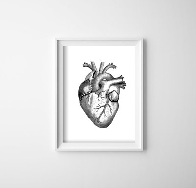 Plakat retro Serce