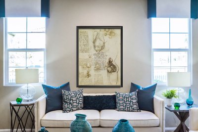 Plakat w stylu retro Da Vinci Print Układ rozrodczy męski i żeński