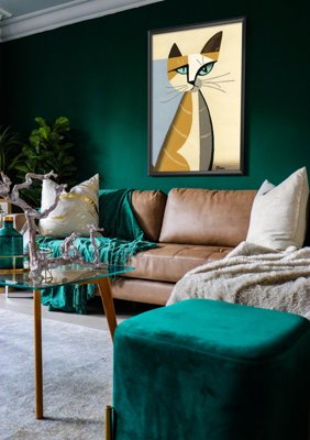 Plakat vintage Kot autorstwa Tomoo Inagaki