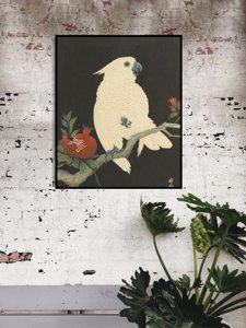 Plakat w stylu retro Papuga autorstwa Ohary Koson