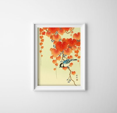 Plakat retro do salonu Ptak autorstwa Ohary Koson