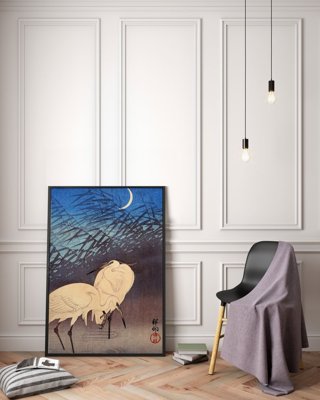 Plakat vintage do salonu Żurawie autorstwa Ohary Koson