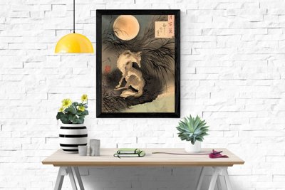 Plakat vintage Księżyc na równinie Musashi Tsukioka Yoshitoshi