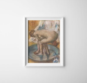 Plakat retro do salonu Kobieta Bathin Edgar Degas