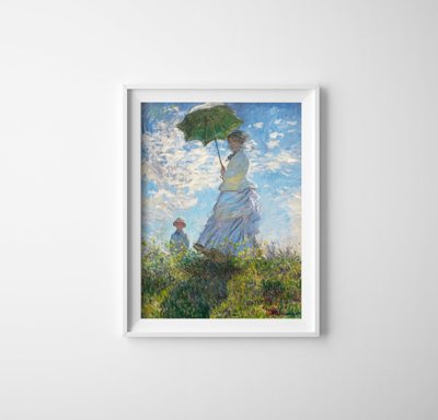 Plakatyw stylu retro Madame Monet i jej syn Claude Monet