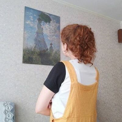 Plakatyw stylu retro Madame Monet i jej syn Claude Monet