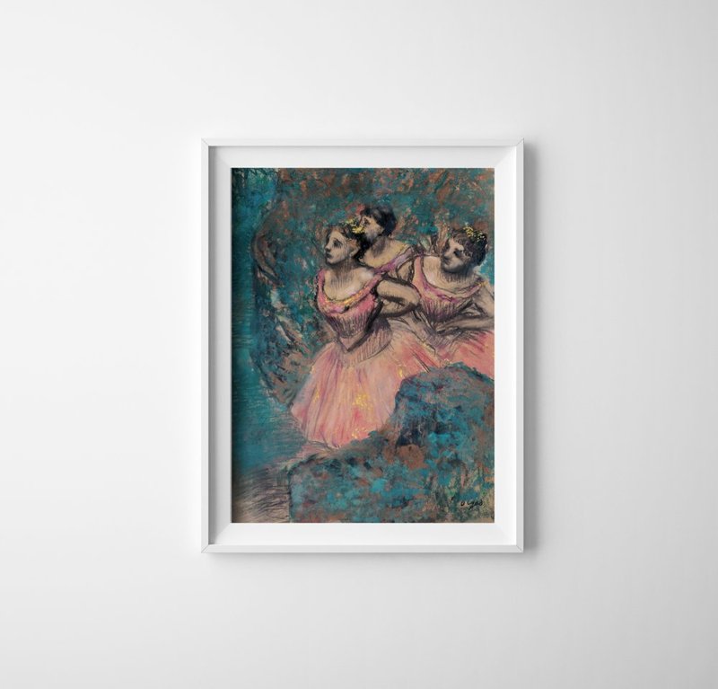 Plakat retro do salonu Trzej tancerze Edgar Degas