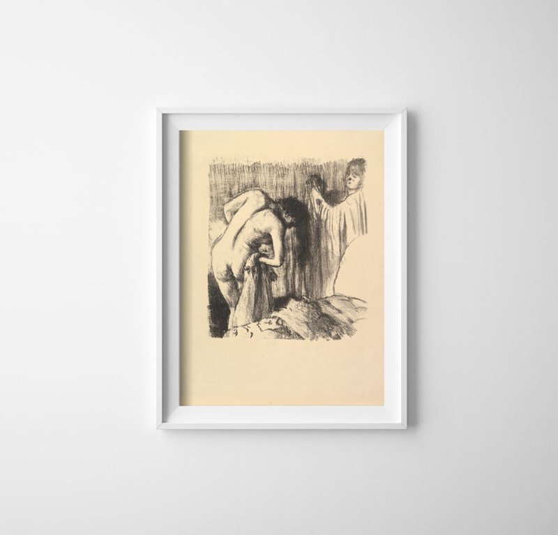 Plakat vintage do salonu Po kąpieli Edgar Degas