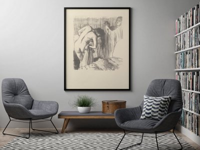 Plakat vintage do salonu Po kąpieli Edgar Degas