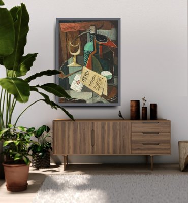 Plakat vintage do salonu Nature Morte au Menu Et Au Siphon Louis Marcoussis