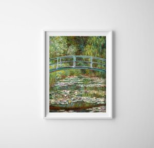 Plakat vintage do salonu Most nad stawem Claude Monet