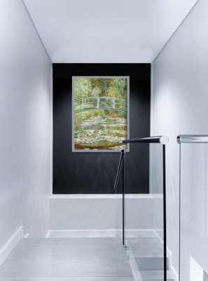 Plakat vintage do salonu Most nad stawem Claude Monet