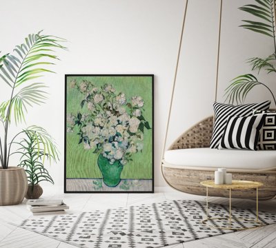 Plakat w stylu vintage Róże Van Gogh