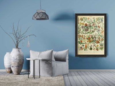 Plakat retro do salonu Kwiaty Adolphe Millot