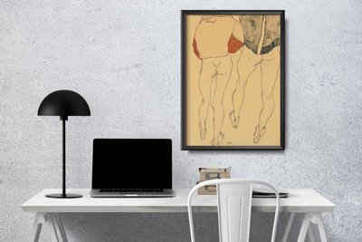 Plakat vintage Dwie stojące półnagie kobiety