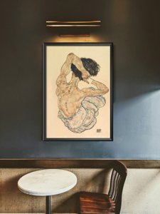 Plakat w stylu retro Egon Schiele W pozycji siedzącej