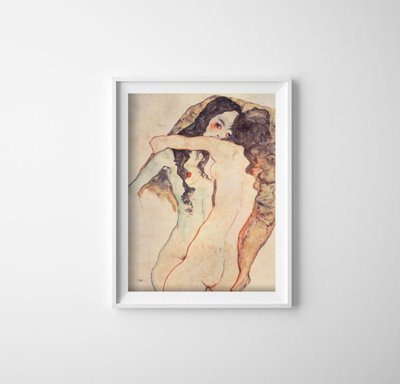 Plakat do pokoju Dwie kobiety obejmują Egona Schiele