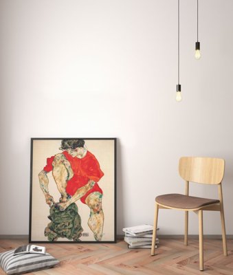 Retro plakat Modelka w czerwonej sukience Egon Schiele