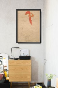 Plakat w stylu retro Stojąc podczas czesania Egon Schiele