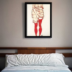 Plakat vintage do salonu Egon Schiele Kobieta w czerwieni