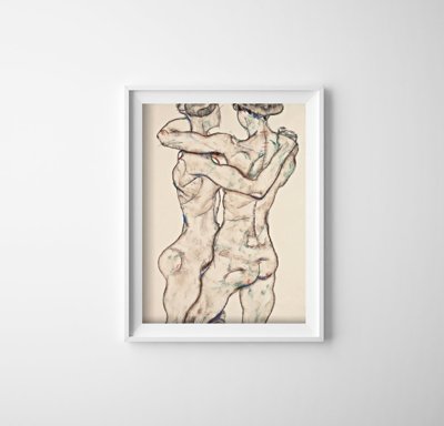 Plakat w stylu retro Egon Schiele Nagie dziewczyny
