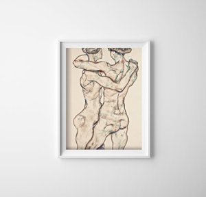 Plakatyw stylu retro Egon Schiele Nagie dziewczyny