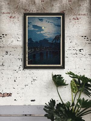 Plakat w stylu vintage Księżyc nad jeziorem