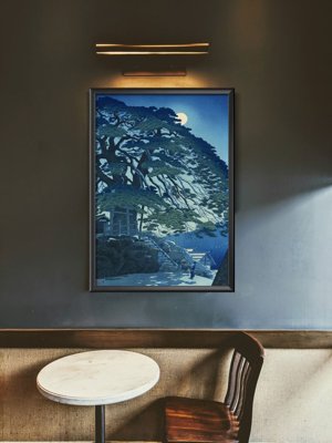 Retro plakat Sosny w Yudanaka Hot Spring autorstwa Kasamatsu Shiro