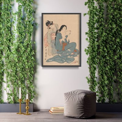 Plakat retro do salonu Kobiety czeszące włosy Ukiyo-e