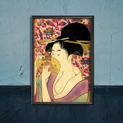 Plakat w stylu retro Kushi Comb Kitagawa Utamaro