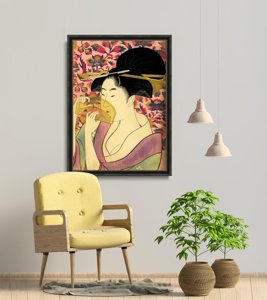 Plakatyw stylu retro Kushi Comb Kitagawa Utamaro