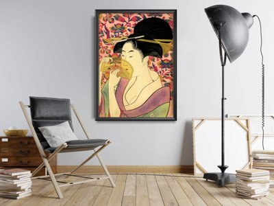 Plakat w stylu retro Kushi Comb Kitagawa Utamaro