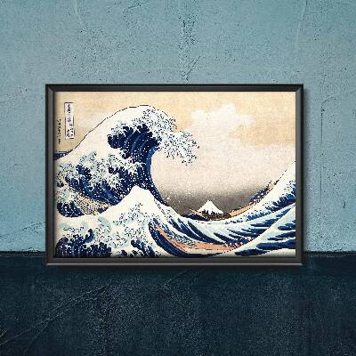 Plakat w stylu retro Wielka fala w Kanagawa Katsushika Hokusai