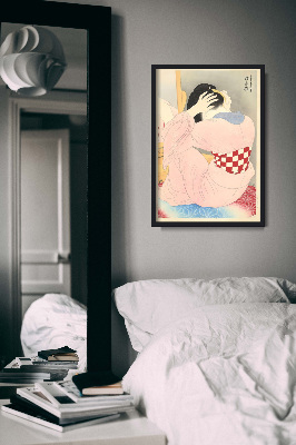 Plakat vintage do salonu Kobieta ubrana w szarfę