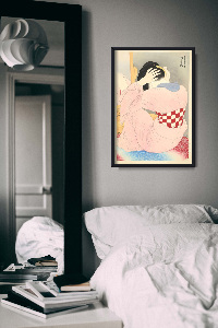 Plakat vintage do salonu Kobieta ubrana w szarfę