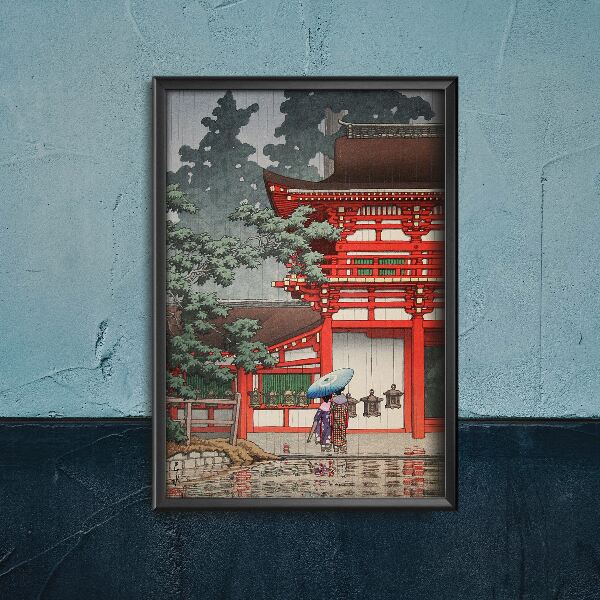 Plakat retro Sanktuarium Kasuga w Nara