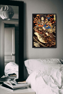 Plakat vintage do salonu Tenjiku Tokubei ujeżdżający gigantyczną ropuchę