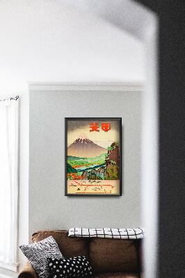 Plakat w stylu retro Pole koloru japońskiego Yamanashi