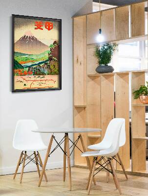 Plakat w stylu retro Pole koloru japońskiego Yamanashi