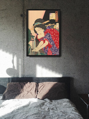 Plakat do pokoju Kobieta myjąca ręce Tsukioka Yoshitoshi Ukiyo-e