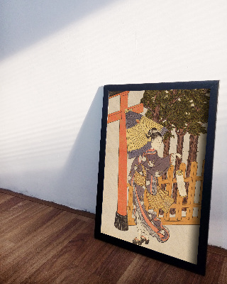 Plakat vintage Kobieta w czarnym kimono