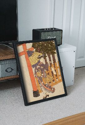 Plakat vintage Kobieta w czarnym kimono