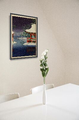 Plakat w stylu retro Miyajima w śnieżycę Tsuchiya