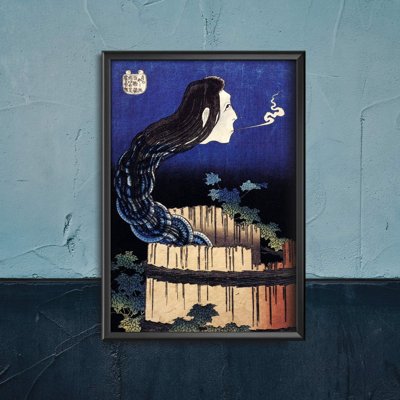 Plakat w stylu vintage Abstrakcja z talerzy Hokusai Ukiyo-e